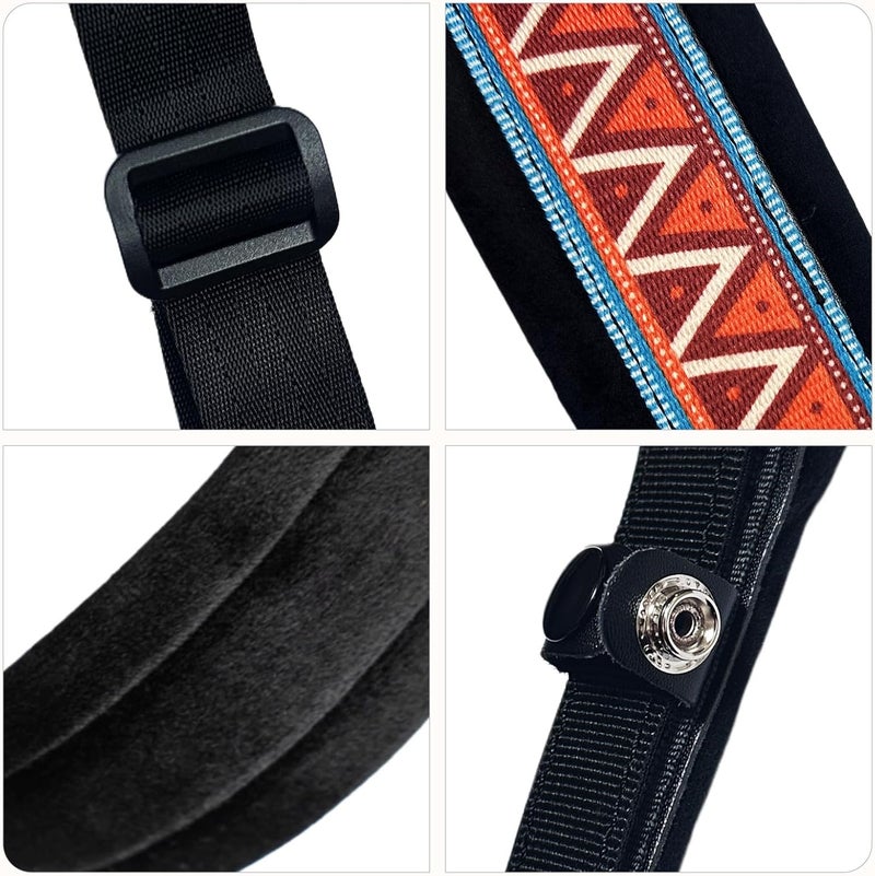 Highlight Accordion Strap Widen Thicken Adjustable Shoulder Straps for 48/60/ 96/120 Bass Keyboard Button Accordions Bayans (Orange Triangle) - Image 4